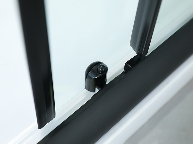 SQ Black Aluminium Profile Square Sliding Shower Enclosusre With Double Holes Handle