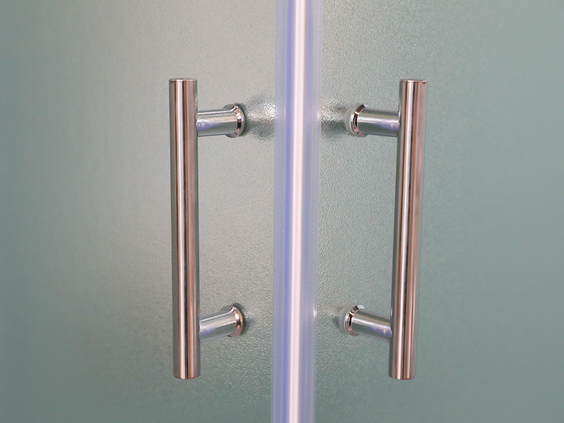 RE Sliding Shower Enclosusre, Matt Tempered Glass, Chrome Aluminium Profile, Double Holes Handle, With Tray