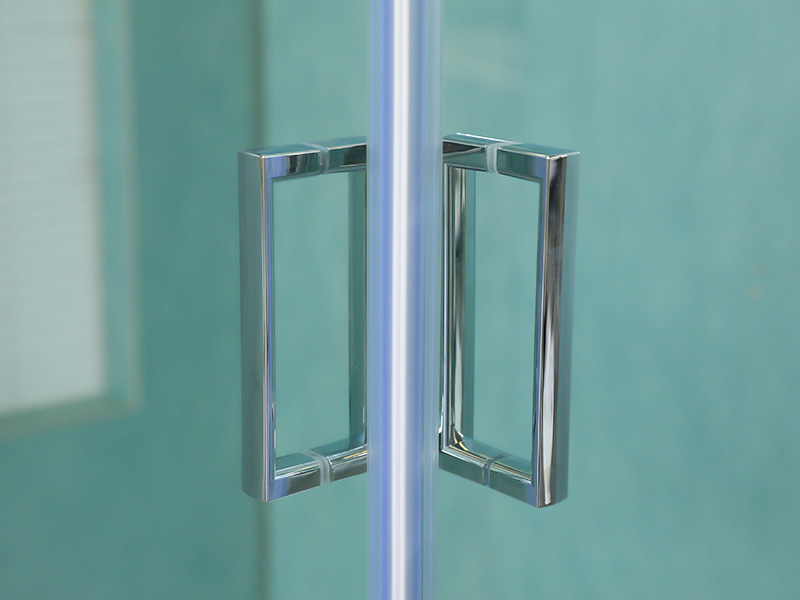 RE Sliding Shower Enclosusre, Clear Tempered Glass, Chrome Aluminium Profile, Double Holes Handle, With Tray