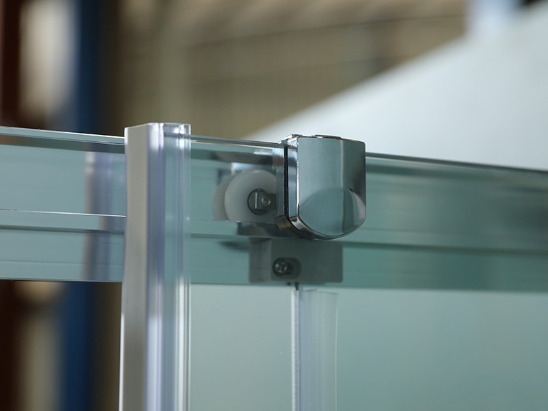 RE Sliding Shower Enclosusre, Clear Tempered Glass, Chrome Aluminium Profile, Double Holes Handle, With Tray