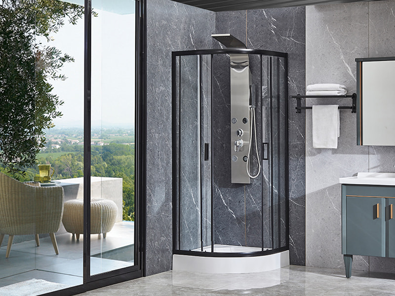 SE Sliding Glass Door For Shower Enclosusre, Black Aluminium Profile