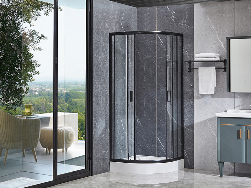 SE Sliding Glass Door For Shower Enclosusre, Black Aluminium Profile