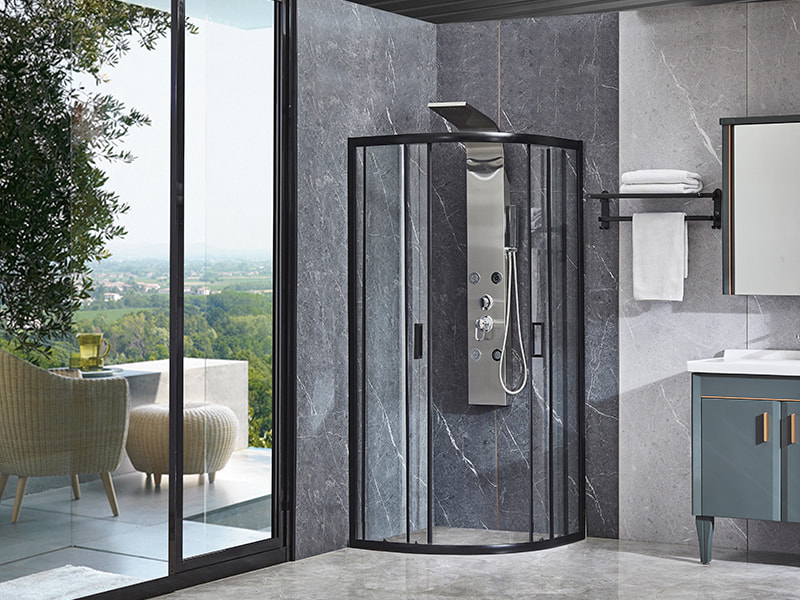 SE Sliding Glass Door For Shower Enclosusre, Black Aluminium Profile