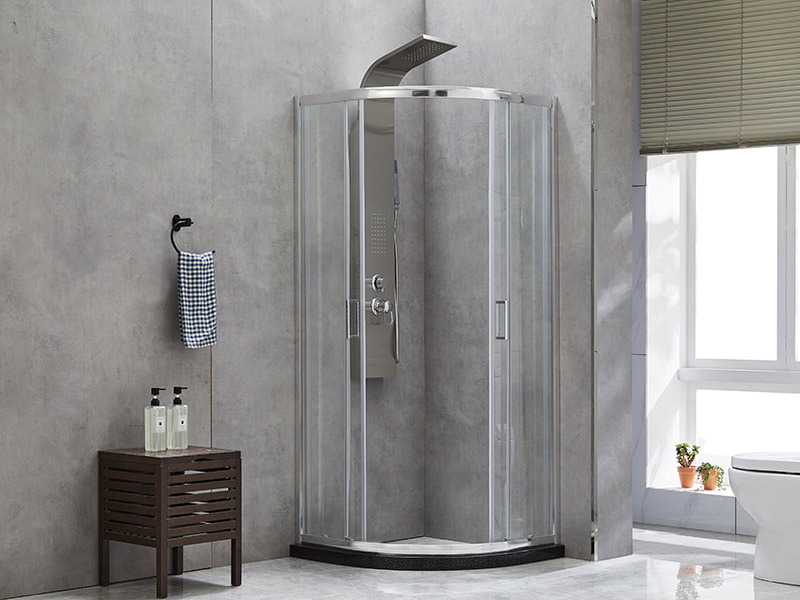 SE Sliding Shower Enclosusre, Clear Tempered Glass, Chrome Aluminium Profile, Double Holes Handle, Without Tray