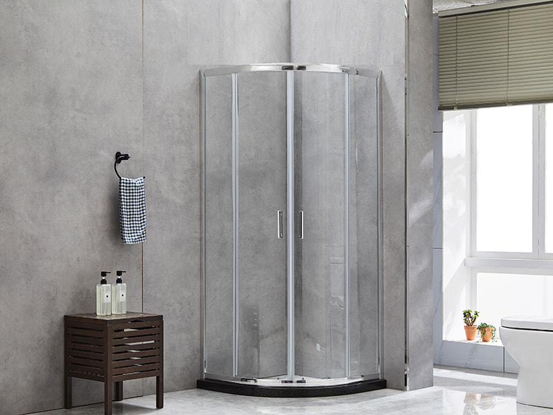 SE Sliding Shower Enclosusre, Clear Tempered Glass, Chrome Aluminium Profile, Double Holes Handle, Without Tray