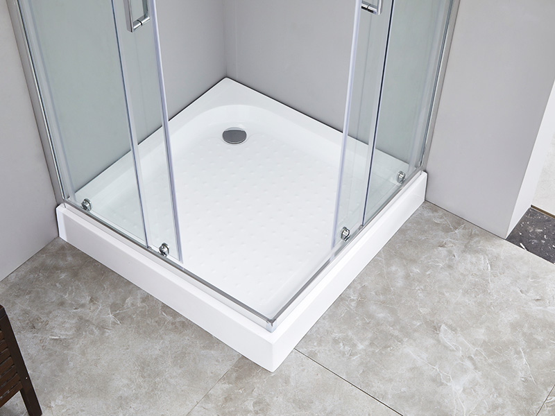 SQ Clear Tempered Glass Bathroom Sliding Shower Enclosusre, With Tray