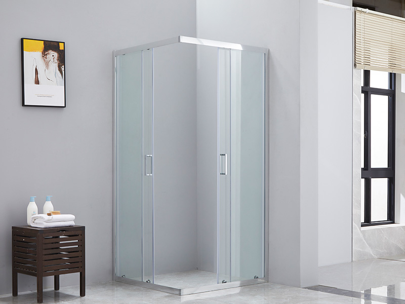 SQ Clear Tempered Glass Bathroom Sliding Shower Enclosusre, With Tray